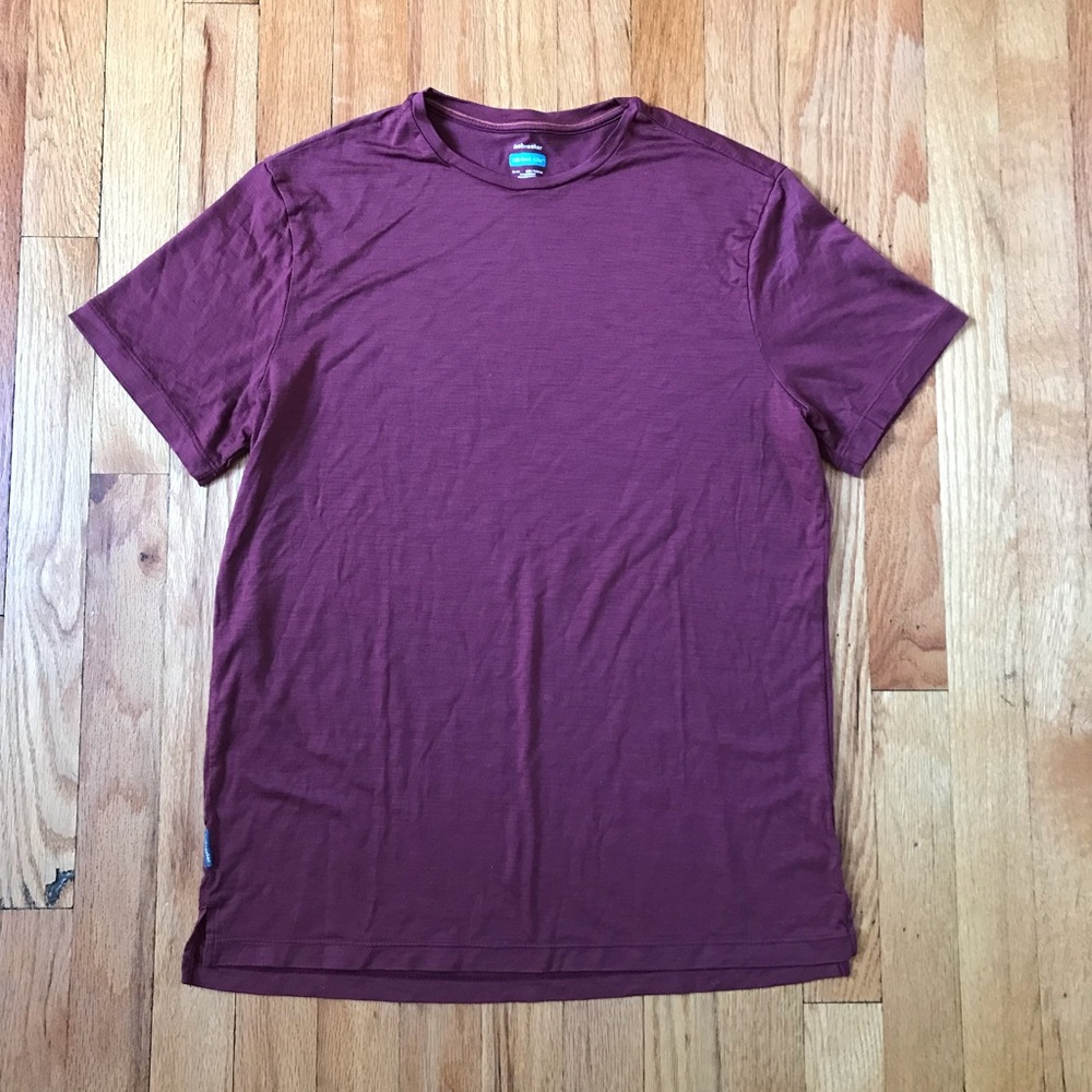 Icebreaker 125 Cool-Lite Men's Crew Neck Tee Burgundy Maroon Medium